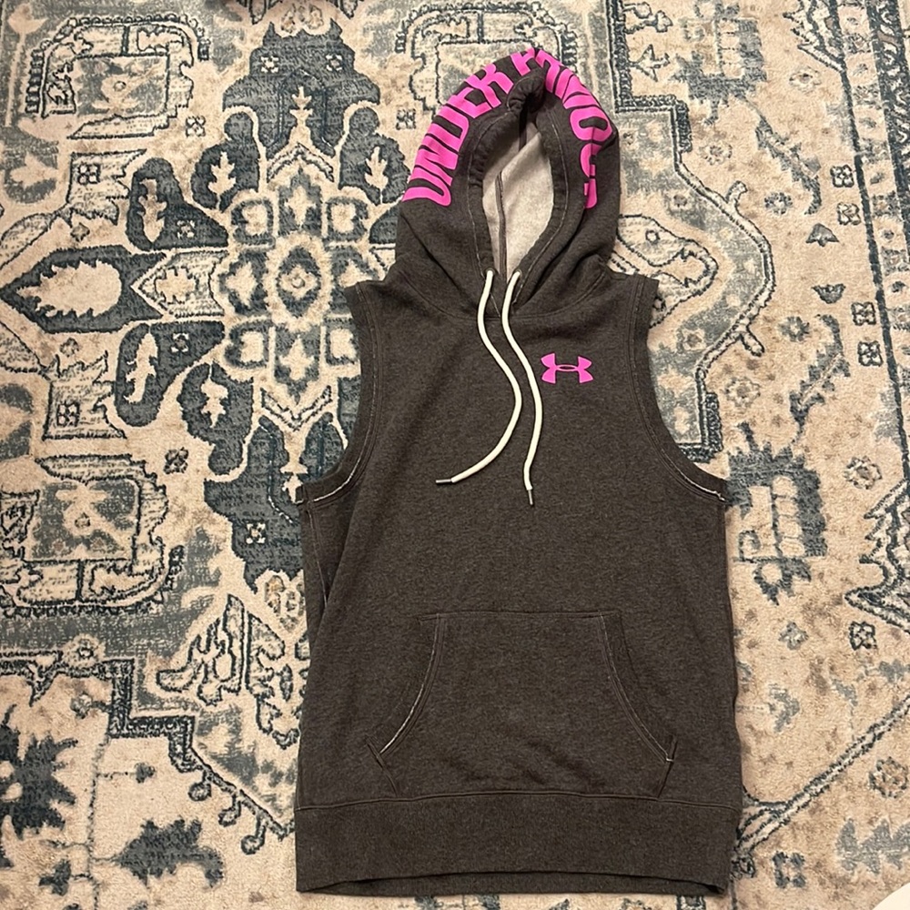 Under Armour All Season Gear hooded sweatshirt Pullover Vest Gray